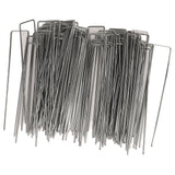 100Pcs U Shaped Garden Stakes Galvanized Steel Landscape Stakes Pins for Weed Barrier Sod Fabric Decorations Roughness 3mm/0.12in