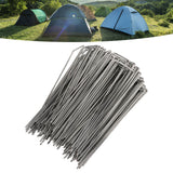 100Pcs U Shaped Garden Stakes Galvanized Steel Landscape Stakes Pins for Weed Barrier Sod Fabric Decorations Roughness 3mm/0.12in - Extra Image