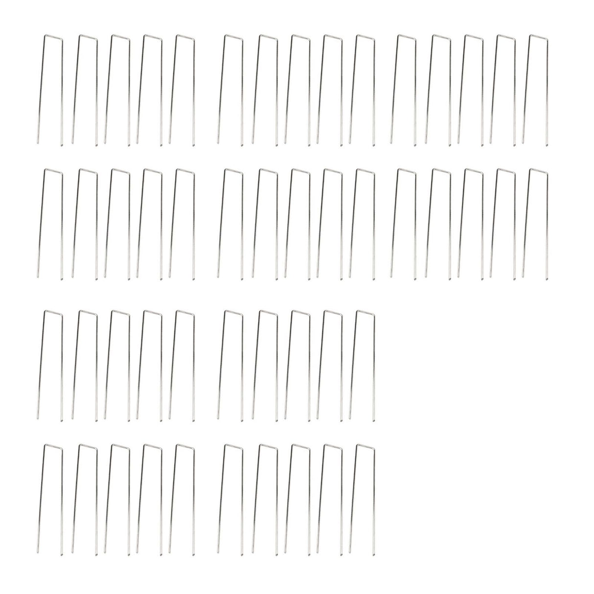 50Pcs Galvanized Steel Garden Stakes U Shaped Tent Stakes U Shaped Galvanized Landscape Pins Heavy Duty Yard Ground Pin 4x10cm 0.4mm Thickness