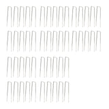 50Pcs Galvanized Steel Garden Stakes U Shaped Tent Stakes U Shaped Galvanized Landscape Pins Heavy Duty Yard Ground Pin 4x10cm 0.4mm Thickness
