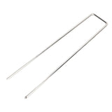 50Pcs Galvanized Steel Garden Stakes U Shaped Tent Stakes U Shaped Galvanized Landscape Pins Heavy Duty Yard Ground Pin 4x10cm 0.4mm Thickness - 45-Degree Angle