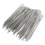 50Pcs Galvanized Steel Garden Stakes U Shaped Tent Stakes U Shaped Galvanized Landscape Pins Heavy Duty Yard Ground Pin 4x10cm 0.4mm Thickness