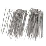 50Pcs Galvanized Steel Garden Stakes U Shaped Tent Stakes U Shaped Galvanized Landscape Pins Heavy Duty Yard Ground Pin 4x10cm 0.4mm Thickness