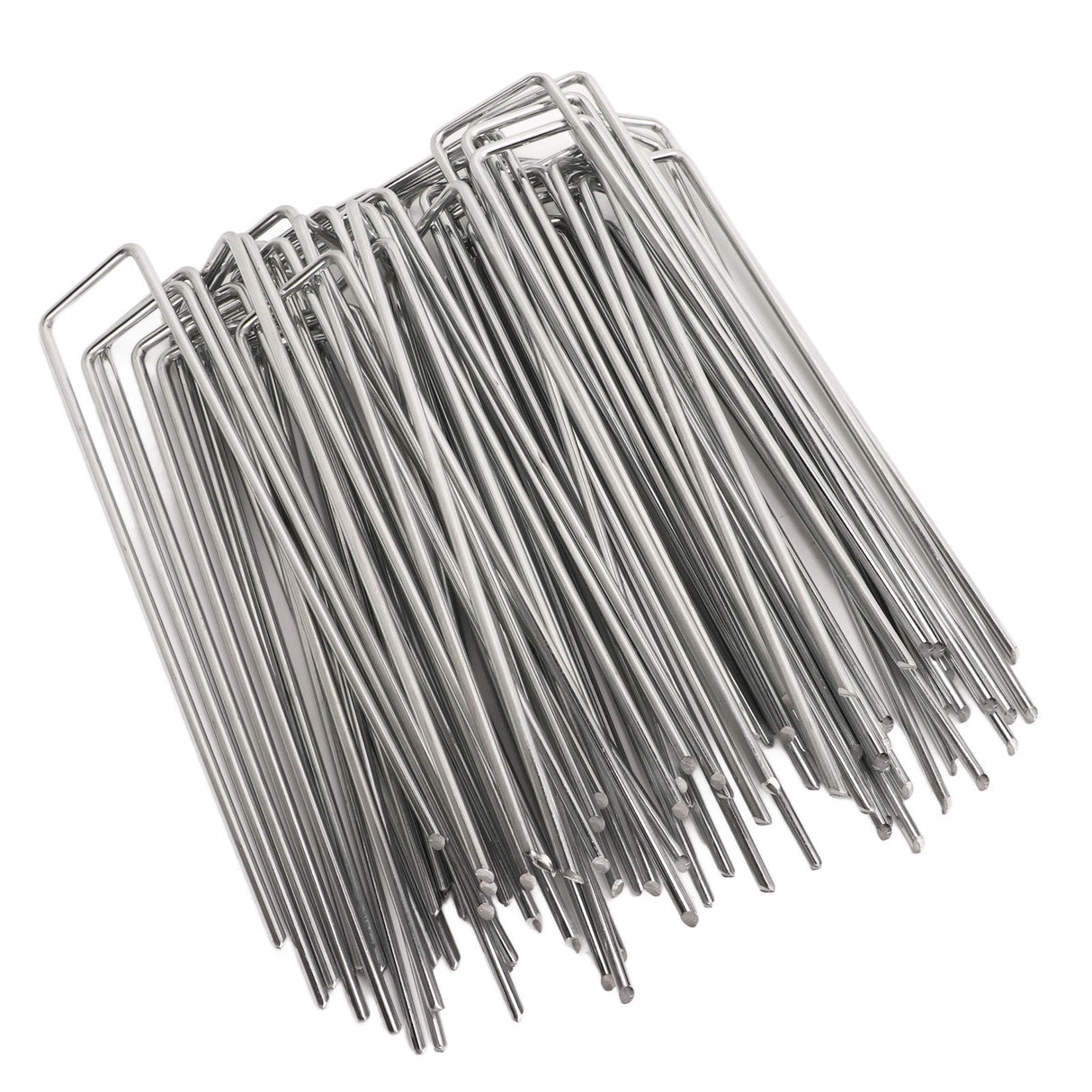 50Pcs Galvanized Steel Garden Stakes U Shaped Tent Stakes U Shaped Galvanized Landscape Pins Heavy Duty Yard Ground Pin 4x10cm 0.4mm Thickness