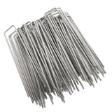 50Pcs Galvanized Steel Garden Stakes U Shaped Tent Stakes U Shaped Galvanized Landscape Pins Heavy Duty Yard Ground Pin 4x10cm 0.4mm Thickness - Extra Image