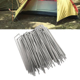 50Pcs Galvanized Steel Garden Stakes U Shaped Tent Stakes U Shaped Galvanized Landscape Pins Heavy Duty Yard Ground Pin 4x10cm 0.4mm Thickness