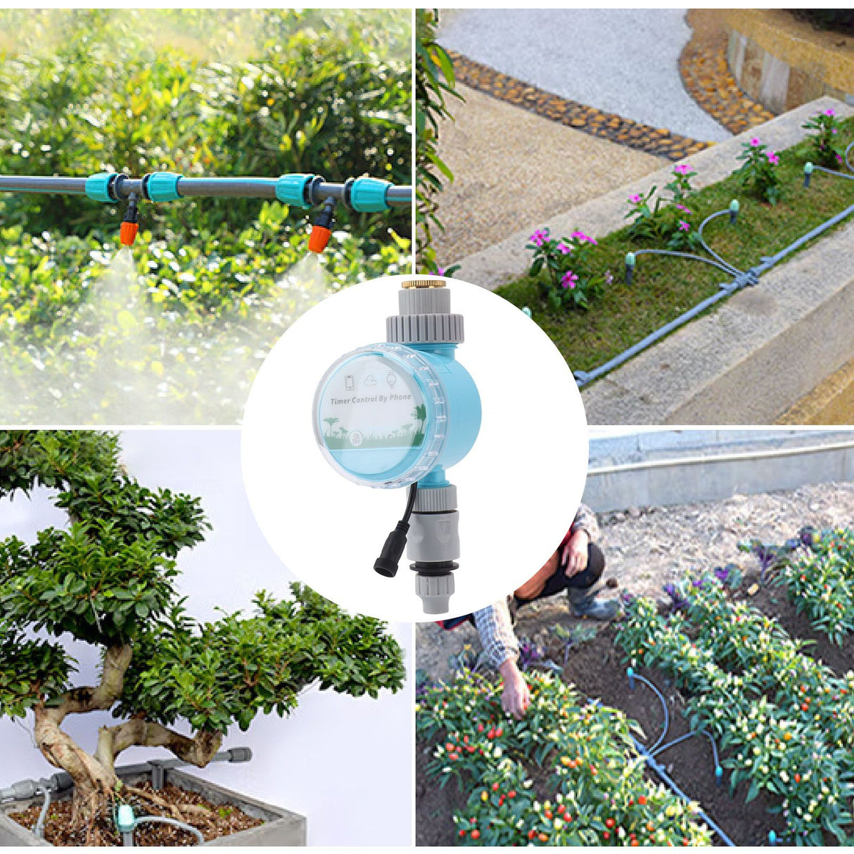 Sprinkler Timer Plastic WiFi and Bluetooth Control IP68 Garden Irrigation Timer for Garden Farm Park