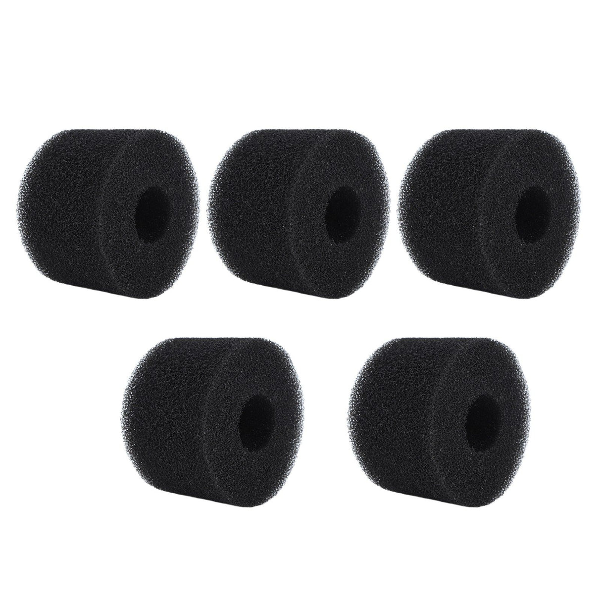 5PCS Pool Filter Sponge PU Sponge Black Reusable Washable Cylindrical Simming Pool Filter Foam for Pool Pump S