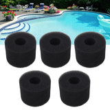 5PCS Pool Filter Sponge PU Sponge Black Reusable Washable Cylindrical Simming Pool Filter Foam for Pool Pump S - Extra Image