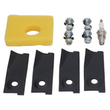18inch Lawn Mower Blades Spark Plugs Air Filter Replacement Kit for 450E 500E 550E 550EX Motor
