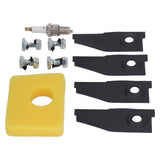 18inch Lawn Mower Blades Spark Plugs Air Filter Replacement Kit for 450E 500E 550E 550EX Motor - Close-Up Angle