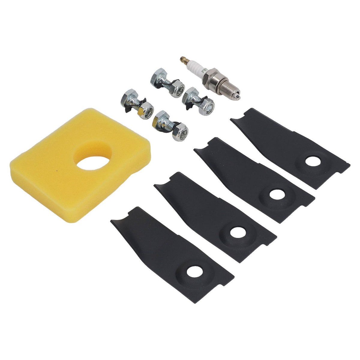 18inch Lawn Mower Blades Spark Plugs Air Filter Replacement Kit for 450E 500E 550E 550EX Motor