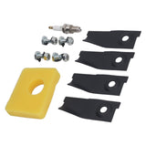 18inch Lawn Mower Blades Spark Plugs Air Filter Replacement Kit for 450E 500E 550E 550EX Motor