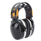 Noise Reduction Earmuffs Foldable Lightweight Hearing Protection Safety Over Head Ear Muff for Garden Shooting Mowing Black White - Front View