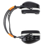 Noise Reduction Earmuffs Foldable Lightweight Hearing Protection Safety Over Head Ear Muff for Garden Shooting Mowing Black White - Low Angle