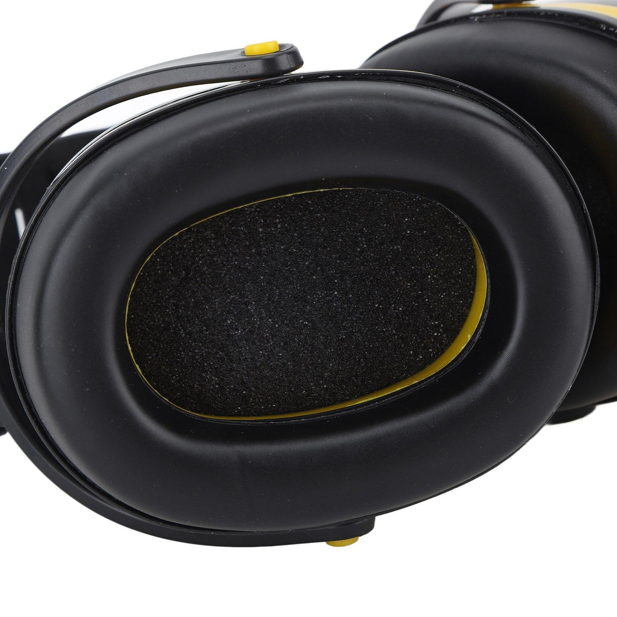 Noise Reduction Earmuffs Foldable Lightweight Hearing Protection Safety Over Head Ear Muff for Garden Shooting Mowing Black Yellow