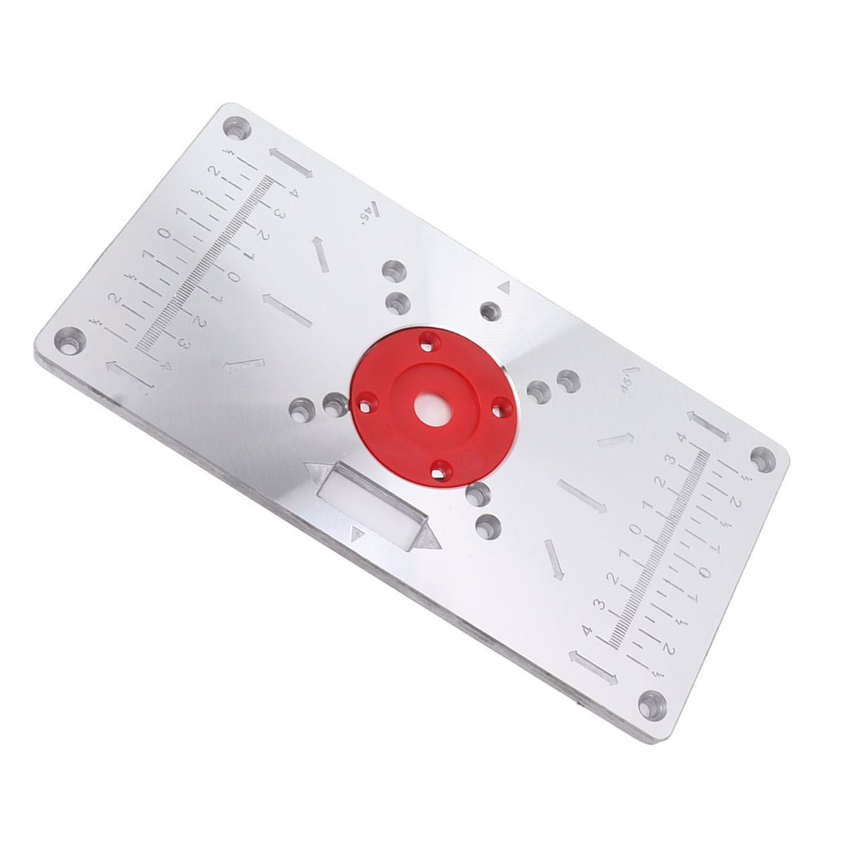 Router Table Insert Plate Woodworking Aluminum Router Plate with 4 Insert Rings for Wood Trimming Milling Slotting