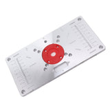 Router Table Insert Plate Woodworking Aluminum Router Plate with 4 Insert Rings for Wood Trimming Milling Slotting