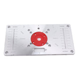 Router Table Insert Plate Woodworking Aluminum Router Plate with 4 Insert Rings for Wood Trimming Milling Slotting