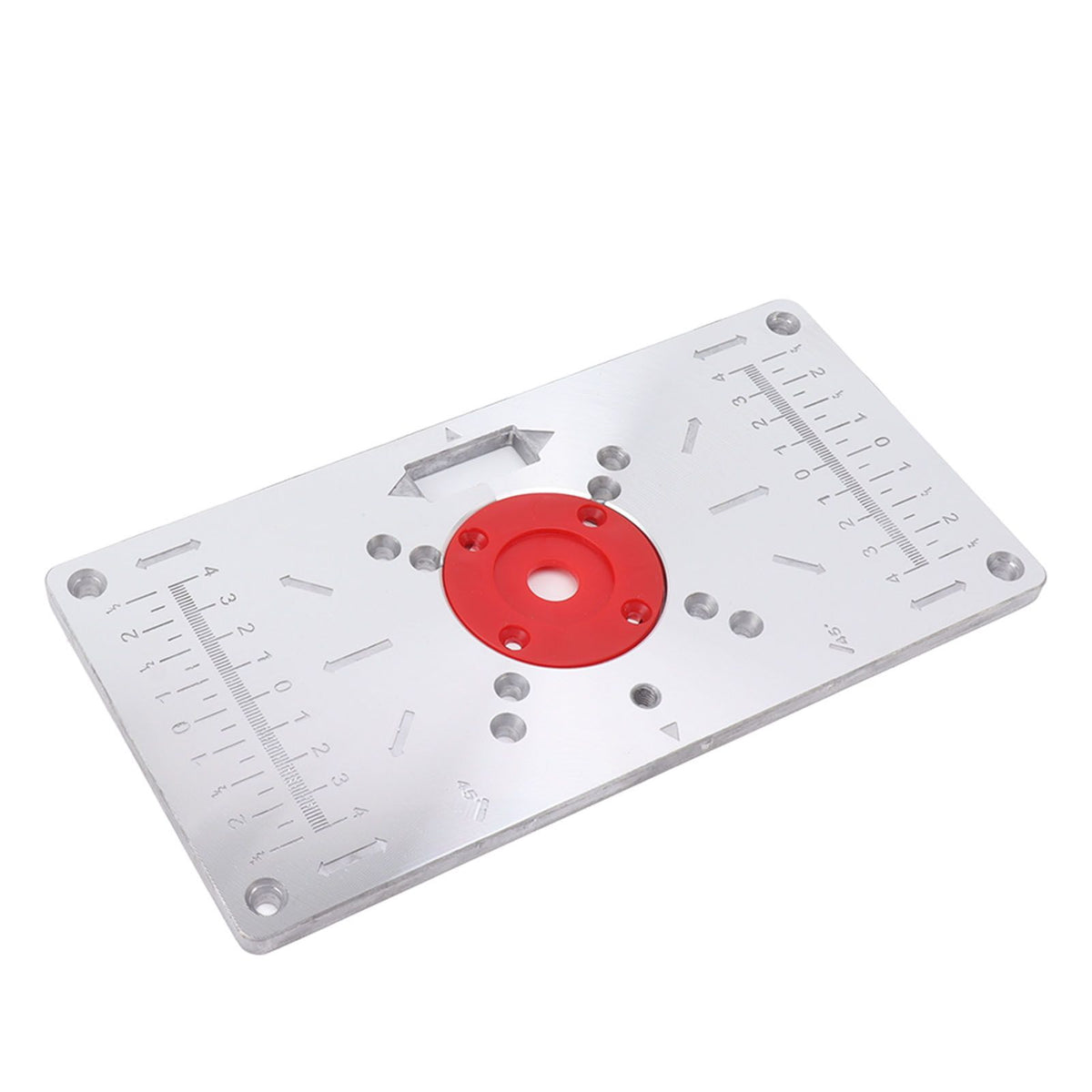 Router Table Insert Plate Woodworking Aluminum Router Plate with 4 Insert Rings for Wood Trimming Milling Slotting