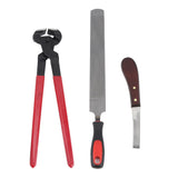 Hoof Repair Tool Kit Steel Double Sided File Hoof Trimmer Tool Kit for Horses Cattle Sheep Donkeys - Top-Down View