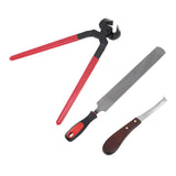 Hoof Repair Tool Kit Steel Double Sided File Hoof Trimmer Tool Kit for Horses Cattle Sheep Donkeys - Rear View