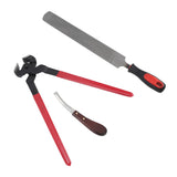 Hoof Repair Tool Kit Steel Double Sided File Hoof Trimmer Tool Kit for Horses Cattle Sheep Donkeys - Low Angle