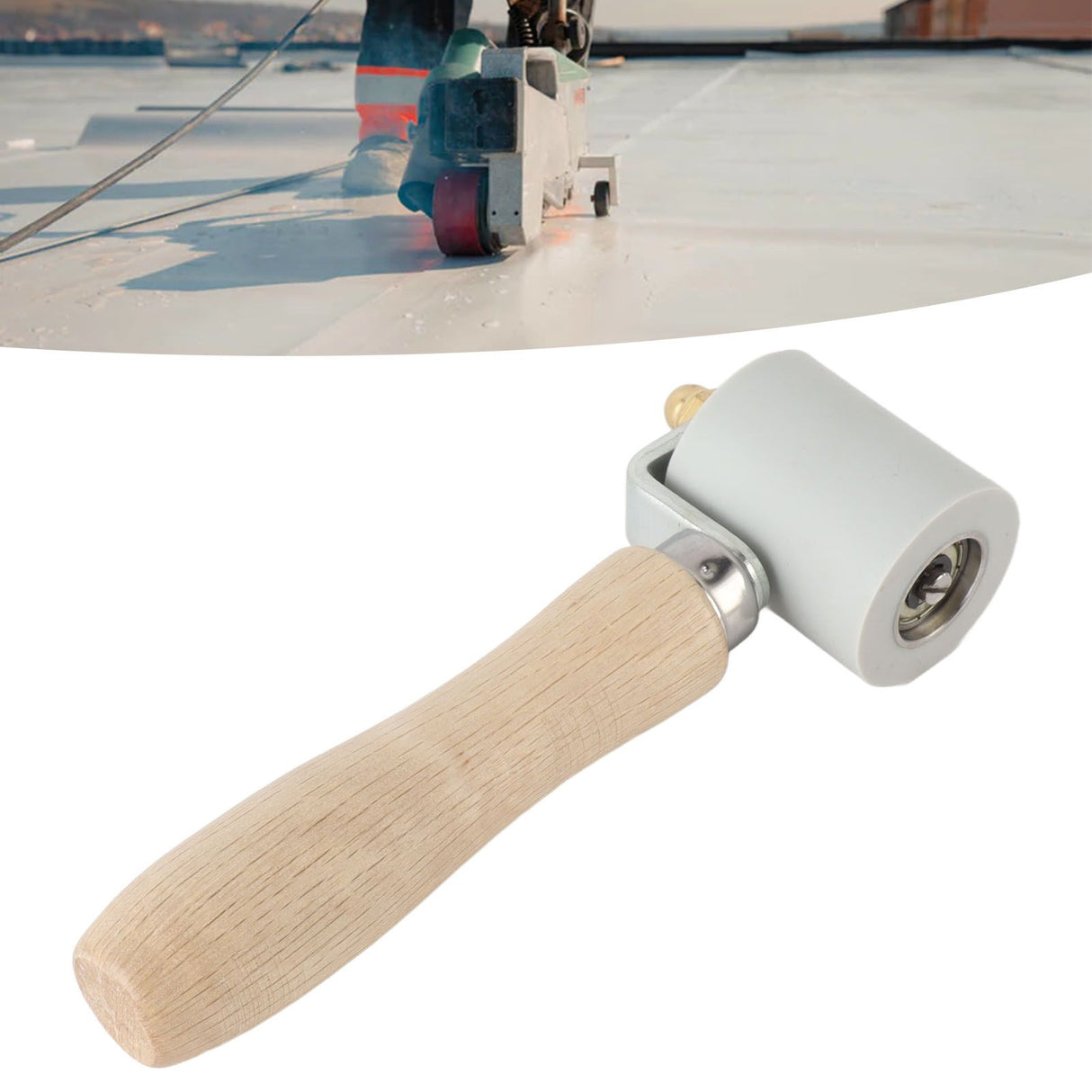 Silicone Seam Tester Bearing Design Ergonomic Detachable Smoothing Seam Roller Tool for PVC Roofing Tape Gray Width 45mm/1.8in