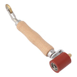 40mm Silicone Seam Roller Dual Use Brass Wheel Wood Handle Wallpaper Flat Seam Roller for PVC TPO Welding Red