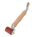 40mm Silicone Seam Roller Dual Use Brass Wheel Wood Handle Wallpaper Flat Seam Roller for PVC TPO Welding Red