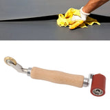 40mm Silicone Seam Roller Dual Use Brass Wheel Wood Handle Wallpaper Flat Seam Roller for PVC TPO Welding Red