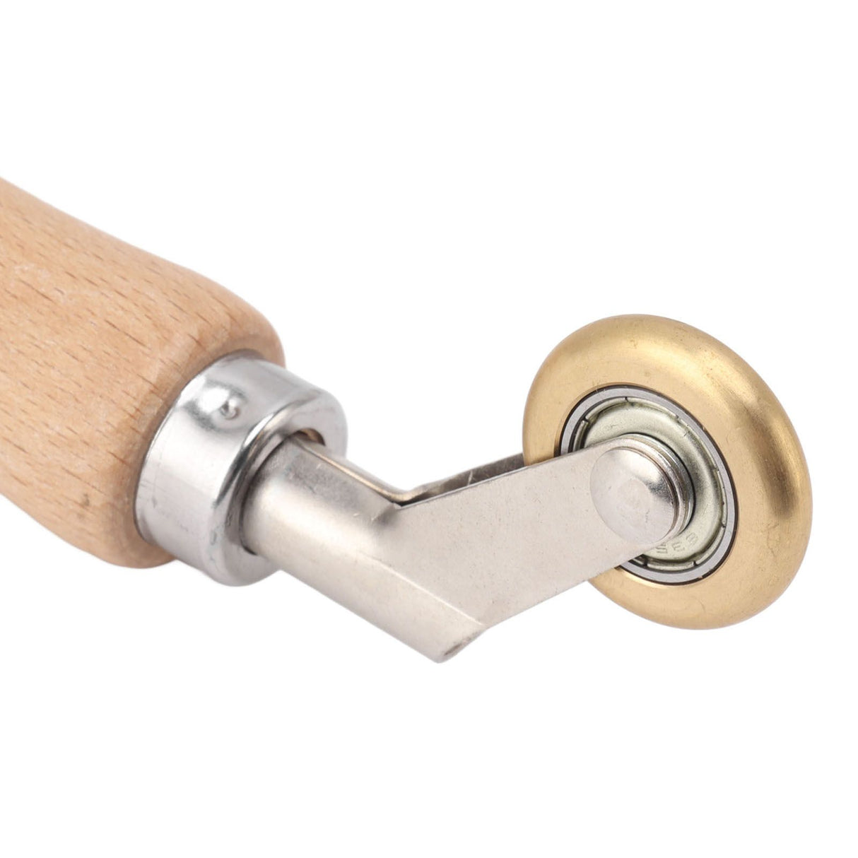 40mm Silicone Seam Roller Dual Use Brass Wheel Wood Handle Wallpaper Flat Seam Roller for PVC TPO Welding Red