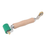 40mm Silicone Seam Roller Dual Use Brass Wheel Wood Handle Wallpaper Flat Seam Roller for PVC TPO Welding Green