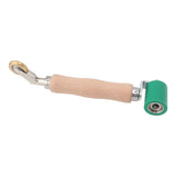 40mm Silicone Seam Roller Dual Use Brass Wheel Wood Handle Wallpaper Flat Seam Roller for PVC TPO Welding Green