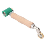 40mm Silicone Seam Roller Dual Use Brass Wheel Wood Handle Wallpaper Flat Seam Roller for PVC TPO Welding Green