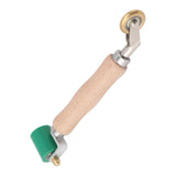 40mm Silicone Seam Roller Dual Use Brass Wheel Wood Handle Wallpaper Flat Seam Roller for PVC TPO Welding Green - Low Angle