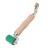 40mm Silicone Seam Roller Dual Use Brass Wheel Wood Handle Wallpaper Flat Seam Roller for PVC TPO Welding Green
