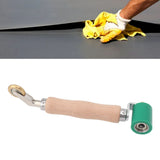 40mm Silicone Seam Roller Dual Use Brass Wheel Wood Handle Wallpaper Flat Seam Roller for PVC TPO Welding Green