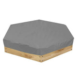 Sandbox Cover Hexagon Sandpit Sand Toys Cover Waterproof Pool Cover with Drawstring for Outdoor Garden Grey