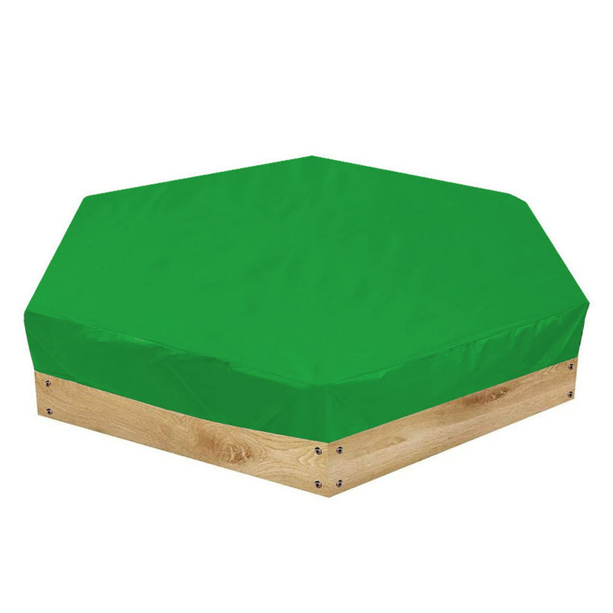 Sandbox Cover Hexagon Sandpit Sand Toys Cover Waterproof Pool Cover with Drawstring for Outdoor Garden Green
