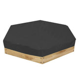Sandbox Cover Hexagon Sandpit Sand Toys Cover Waterproof Pool Cover with Drawstring for Outdoor Garden Black