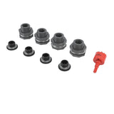 3/4 Inch Rain Barrel Bulkhead Fitting Kit with Plugs Hole Saw Tool PVC Spigot Connector Kit for Rain Barrels Water Tanks Pools Aquariums Tubs - 45-Degree Angle