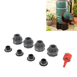 3/4 Inch Rain Barrel Bulkhead Fitting Kit with Plugs Hole Saw Tool PVC Spigot Connector Kit for Rain Barrels Water Tanks Pools Aquariums Tubs
