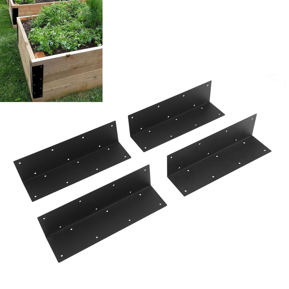 4PCS Steel Raised Garden Bed Corner Brackets Metal Garden Bed Corner Bracket for 20‑24 Inch Bed