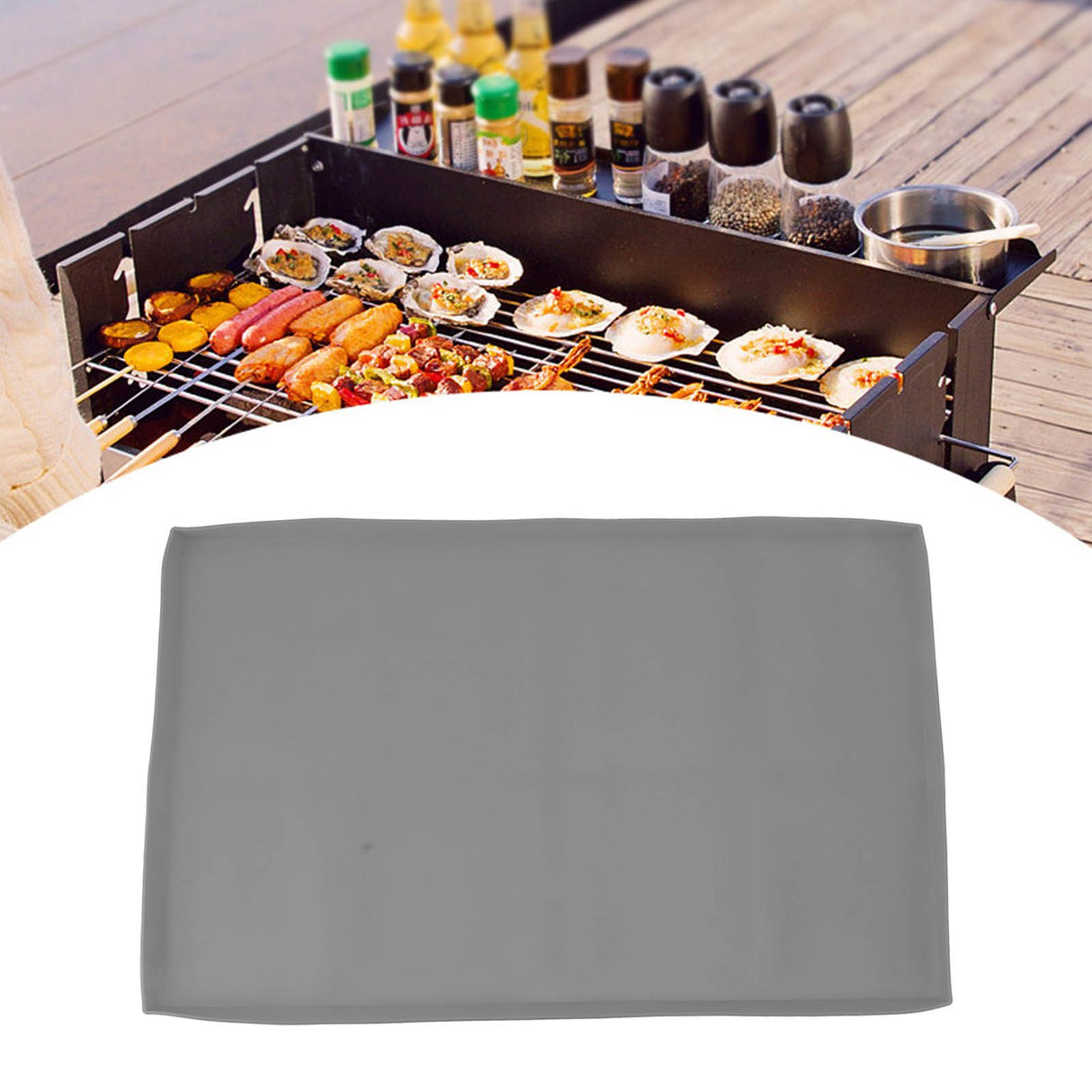 Silicone Griddle Mat Silicone Protective Mat Cover Grill Cover for Blackstone Griddle Top 28 Inch Gray