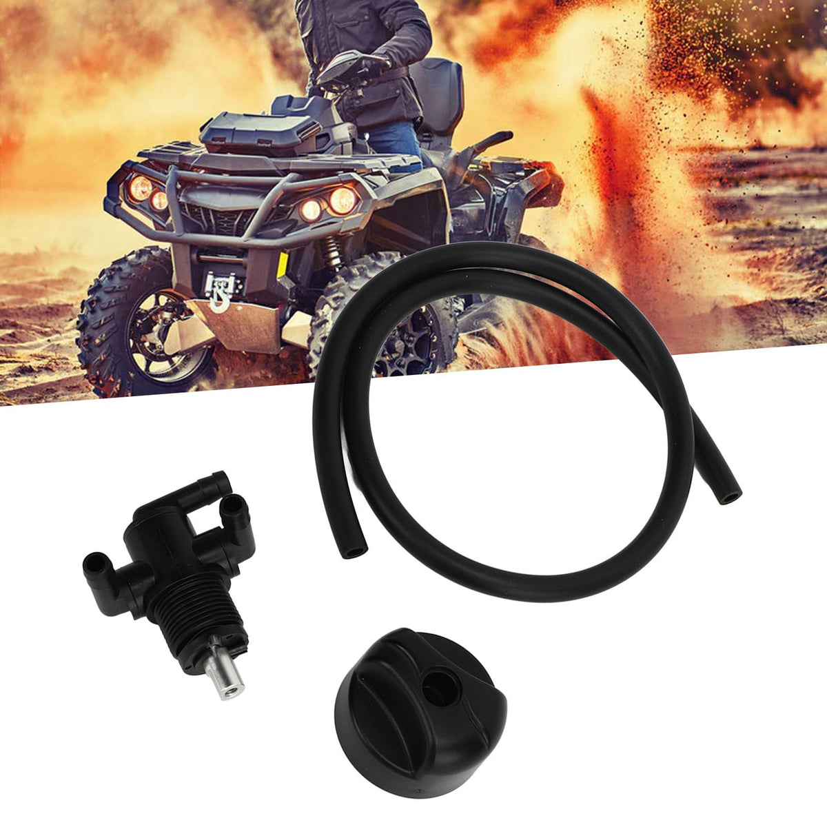 3 Way Petcock Tank Fuel Shut Off Valve Switch with Fuel Line for Polaris ATV Sportsman 335 325 330 400 500 600 700