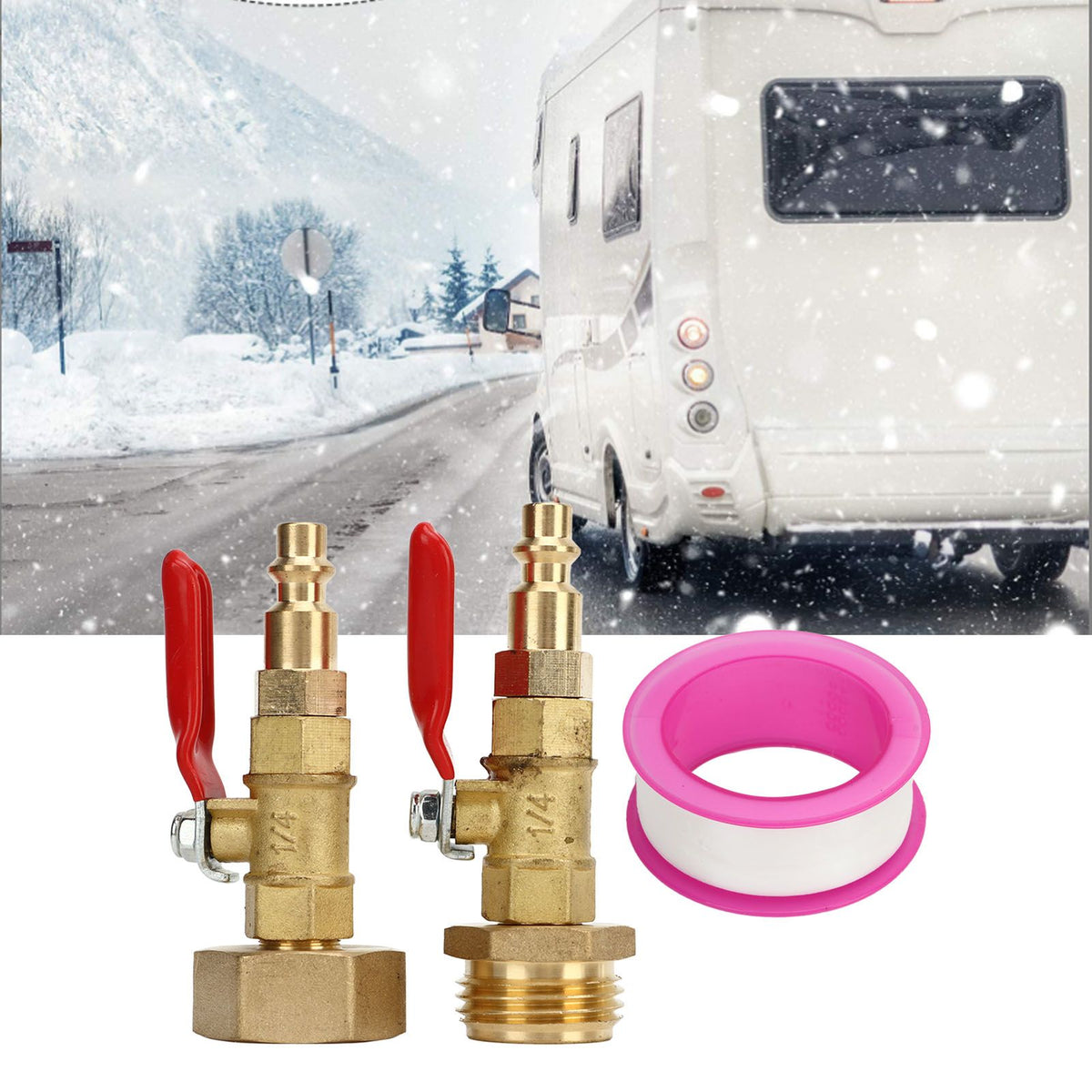 2pcs Brass Winterize Blowout Adapter 3/4 Internal and External Thread Brass Quick Adapter