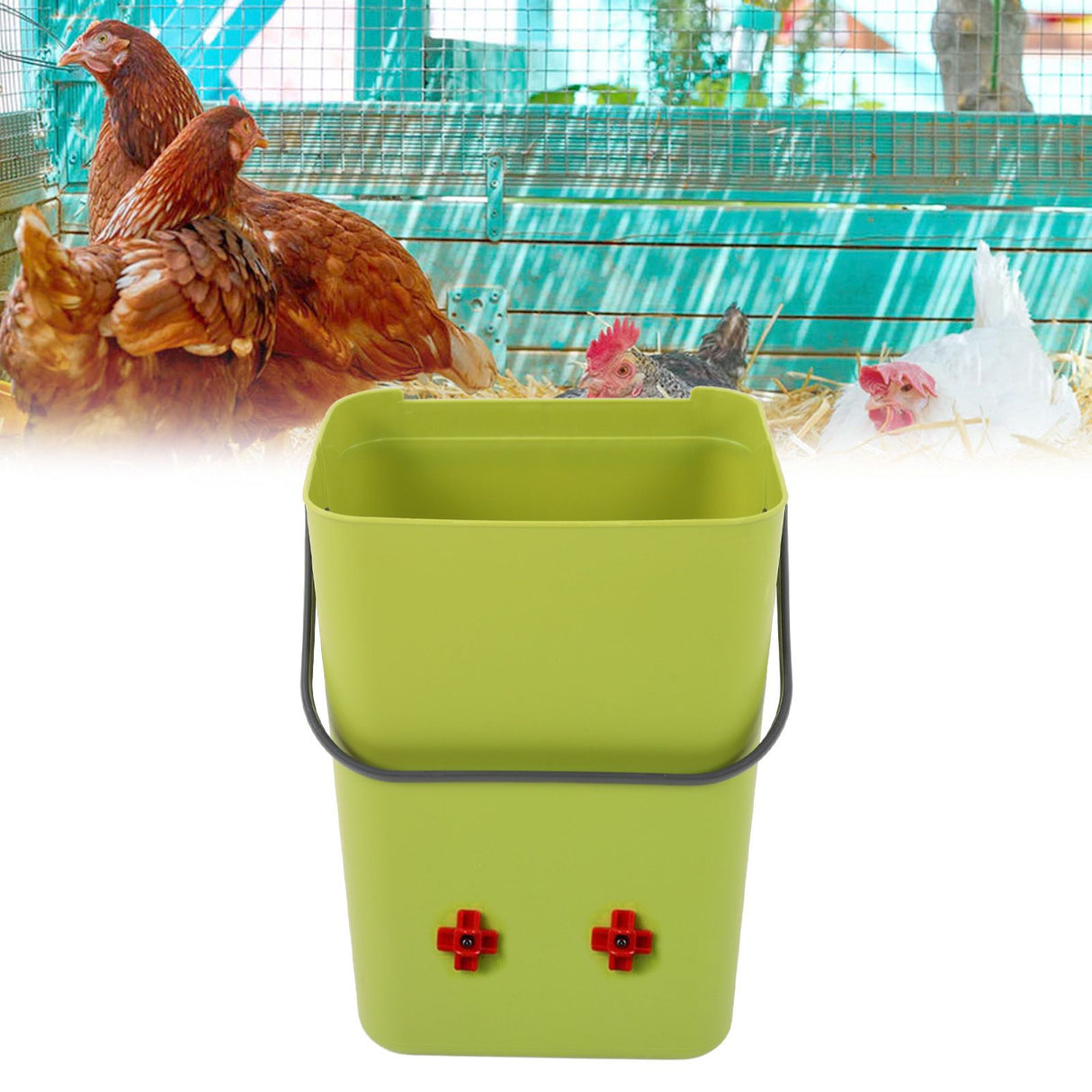 Chicken Waterer 4 Drinking Spouts Large Capacity Automatic Chick Drinker Waterer for Poultry Feeding Equipment 12L
