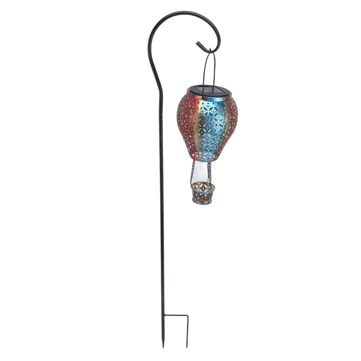Hanging Solar Lantern Retro Hollowed Fire Balloon Style Warm Romatic Garden Solar Light for Outdoor Camping Backyard