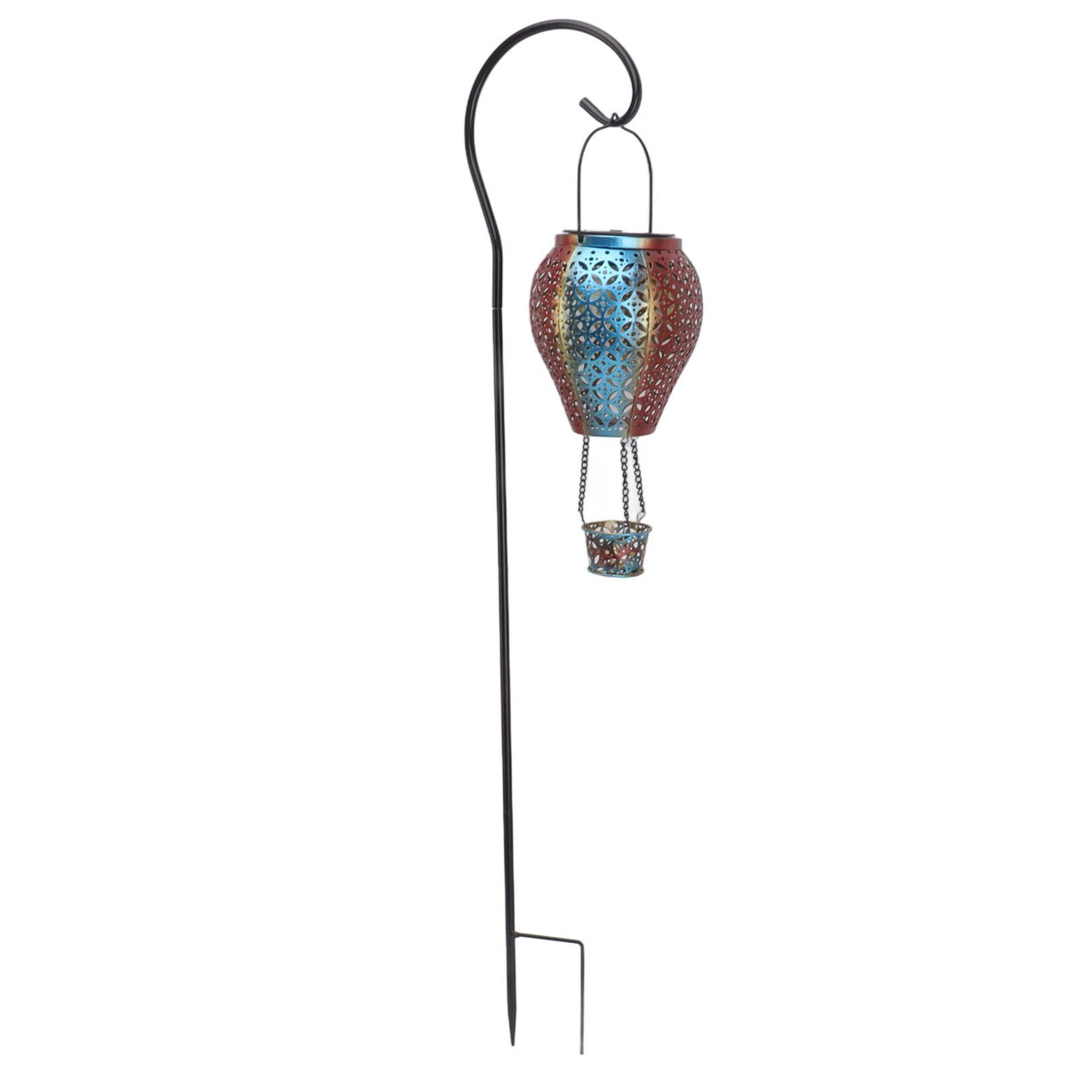 Hanging Solar Lantern Retro Hollowed Fire Balloon Style Warm Romatic Garden Solar Light for Outdoor Camping Backyard